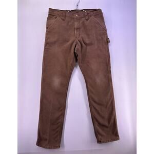 Wrangler Rugged Wear Cargo Insulated Brown Jeans Size 33x34